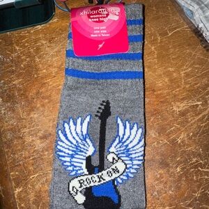 Xhilaration Gray and Blue Rock Guitar Socks